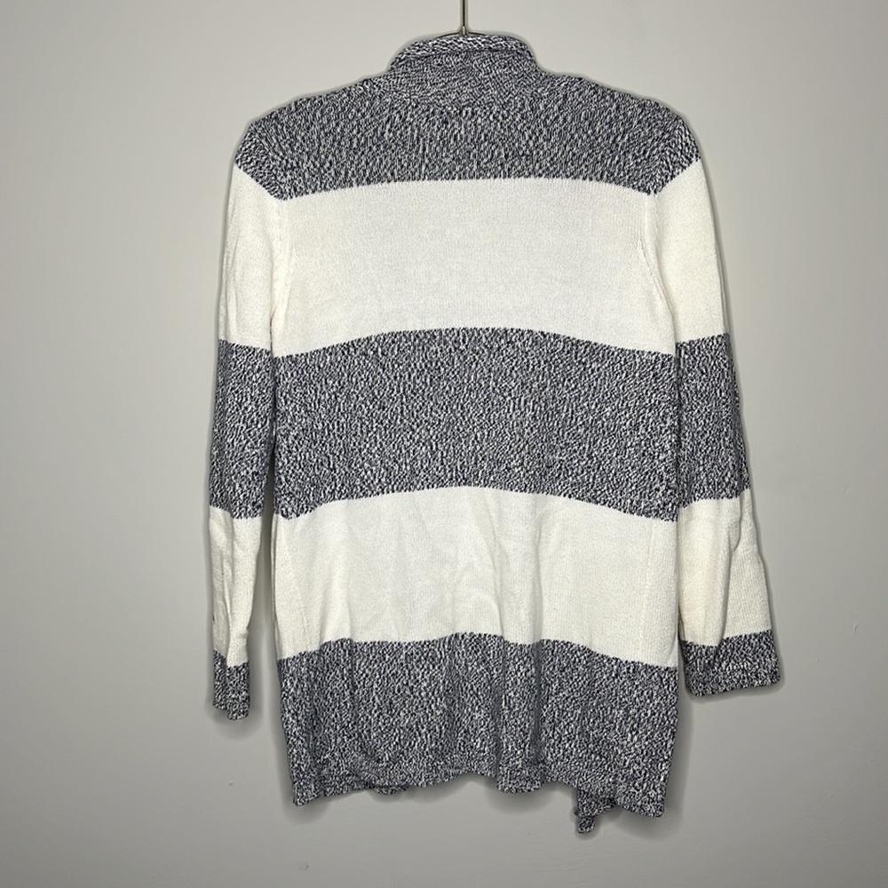 Loft Striped Color Block Open Front Knit Cardigan… - image 5